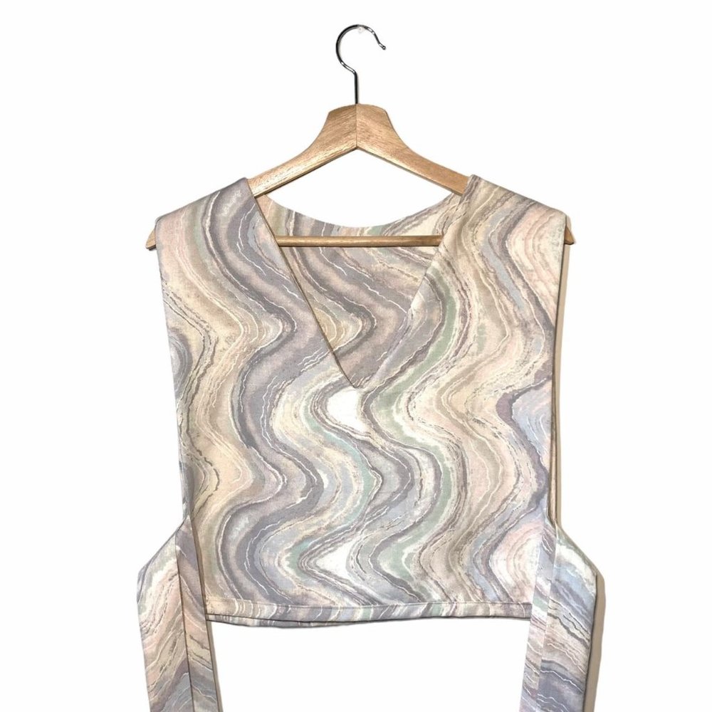 Womens Pastel Wavy Side Tie Vest - Picture 3 of 6